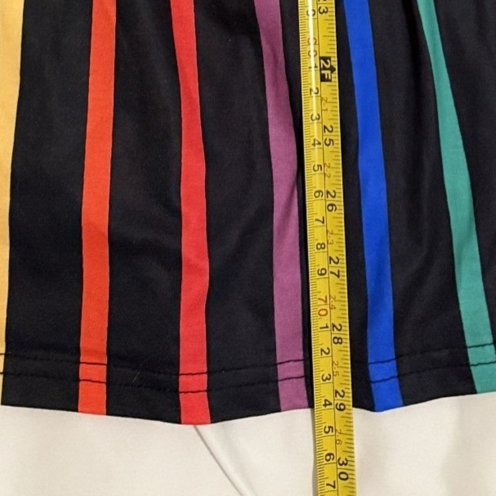 Bloomchic Rainbow Striped Babydoll Tunic Top V-Neck Short Sleeve US 10 NEW‎ - Picture 8 of 9
